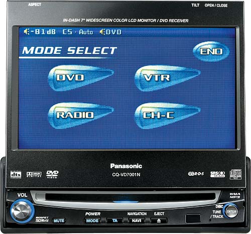 DVD-ресивер Panasonic CQ-VD7001N ($1200) с декодером DD/DTS и моторизированным сенсорным экраном 7